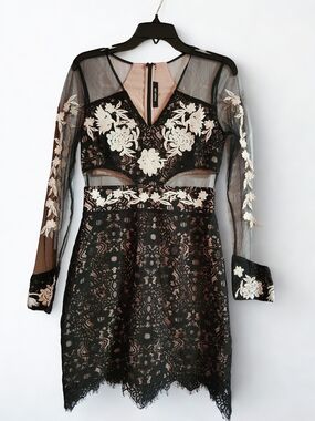 Sugar Lips Black Lace Cocktail Dress Size Small